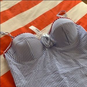 NWT J. Crew Seersucker Bathing Suit